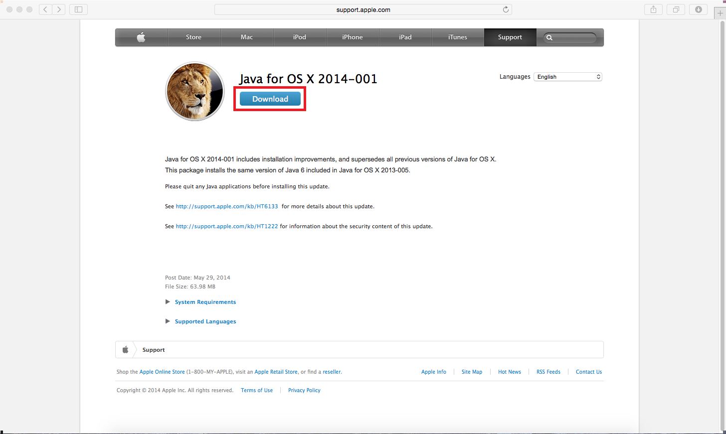 Java 6 runtime for mac os x64