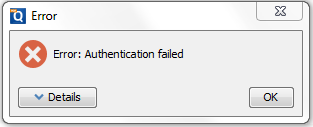 Authentication failed