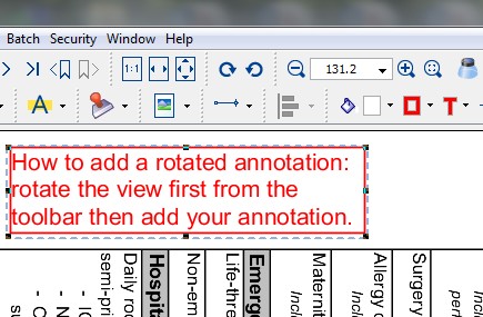 Adding a rotated annotation in PDF Studio