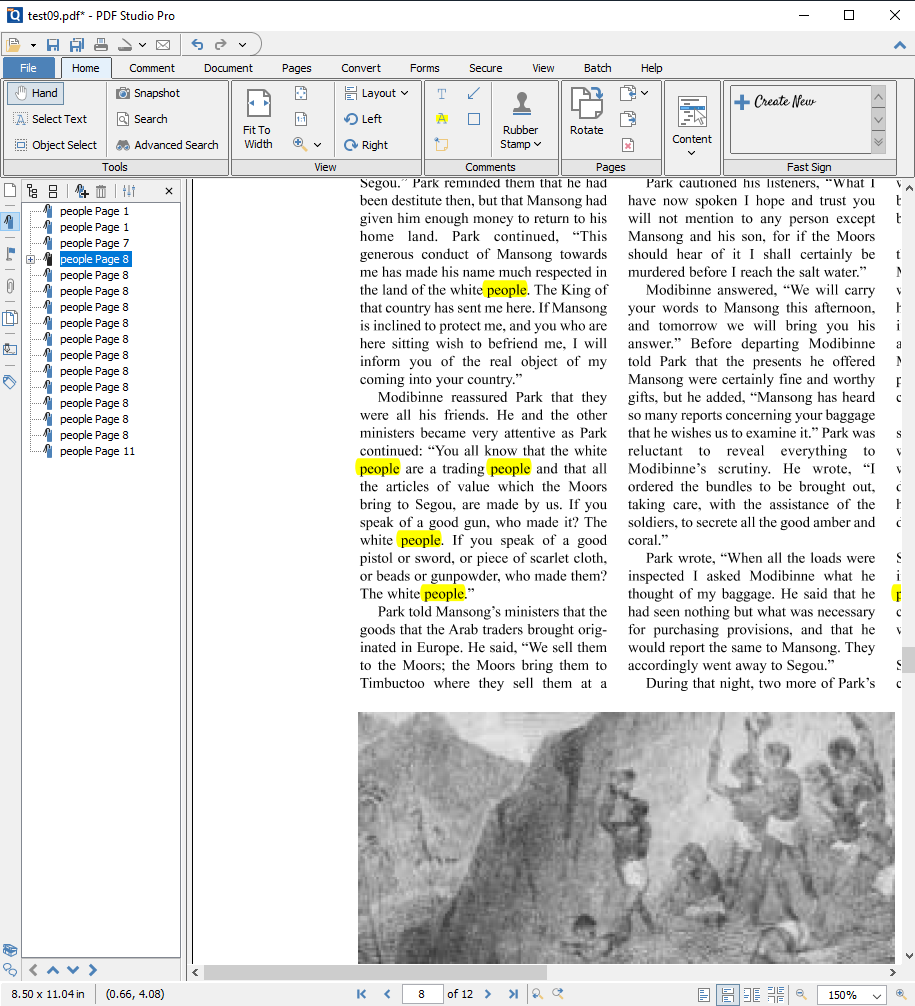 highlight text in pdf