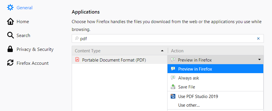 opening pdf files in firefox