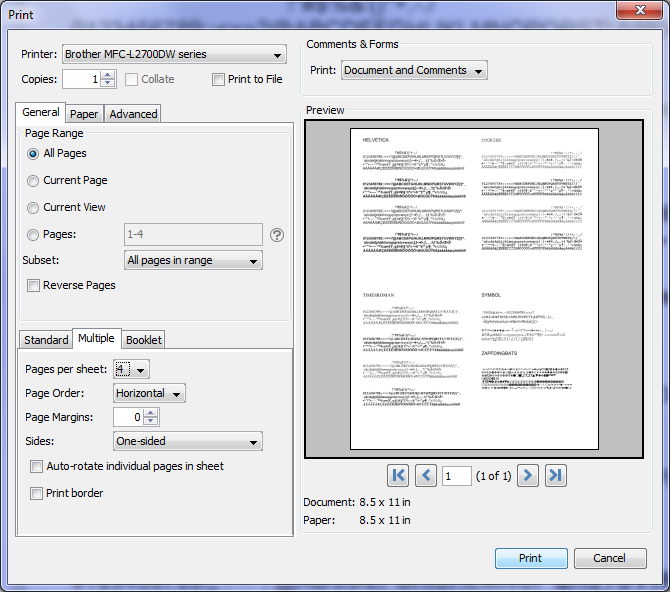 double pdf print per page android