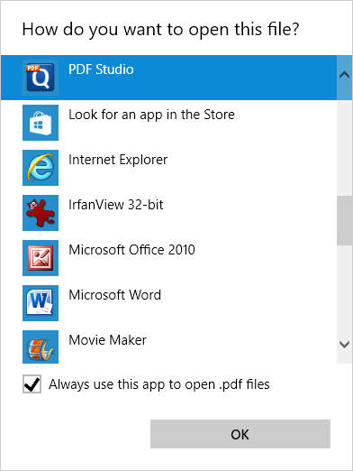 set default program to open pdf windows 10